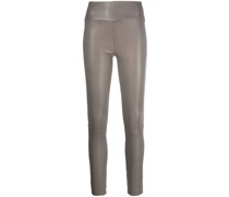 High-Waist-Leggings aus Leder