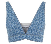Cropped-Top mit Ketten-Print