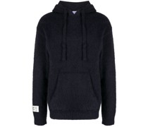 Gestrickter Hoodie mit Logo-Patch