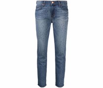 Gemusterte Cropped-Jeans
