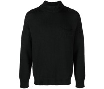 Gestrickter Pullover mit Stehkragen