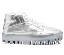 High-Top-Sneakers im Metallic-Look