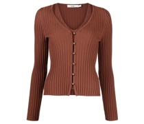 Gerippter Cardigan mit Federn