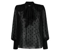 Schluppenbluse mit Polka Dots