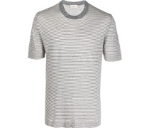 Gestreiftes T-Shirt mit Kontrastkragen