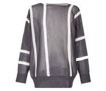 Semi-transparenter Pullover mit Streifen