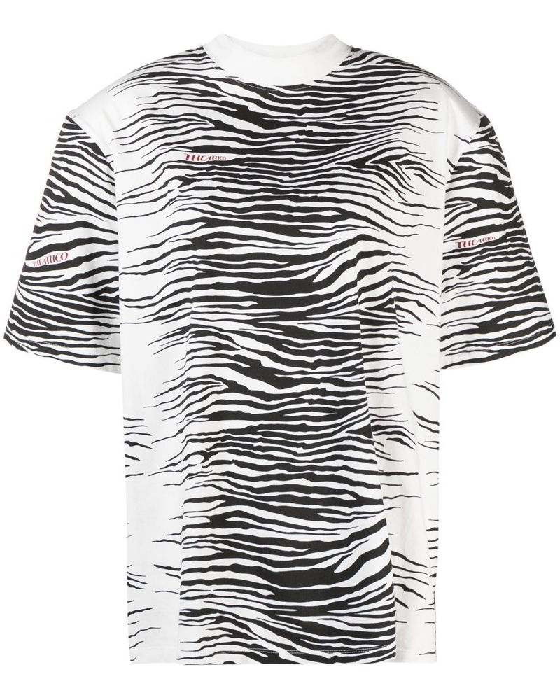 ATTICO Damen T-Shirt mit Zebra-Print