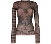 Cropped-Top mit grafischem Print