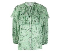 Gerüschte Bluse mit Blumen-Print
