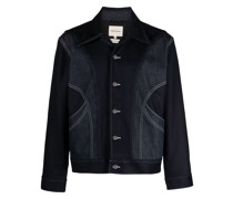 Jeansjacke mit Kontrasteinsätzen