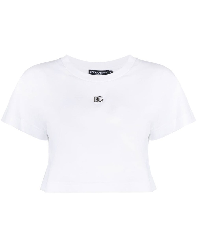 Dolce & Gabbana Damen Cropped-T-Shirt mit Logo