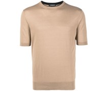 T-Shirt aus Seide mit Logo-Schild
