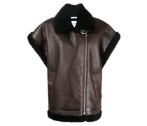 Shearling-Jacke mit Reißverschluss