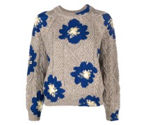 Kaschmirpullover mit Blumen-Print