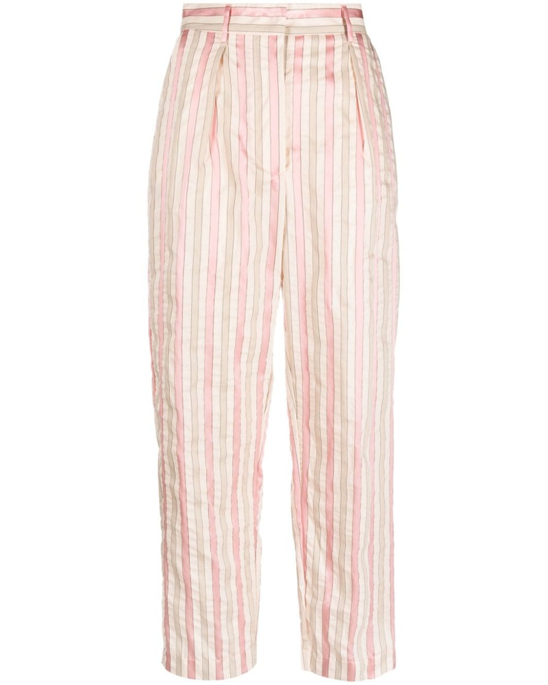 forte_forte Damen Gestreifte Straight-Leg-Hose