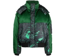 Gefütterte Jacke mit grafischem Print
