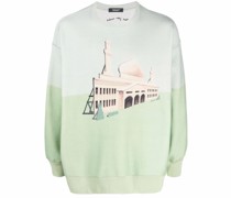 Sweatshirt mit Gebäude-Print
