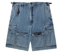 Halbhohe Cargo-Shorts aus Denim