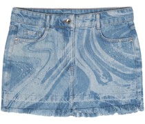 Jeans-Minirock mit abstraktem Muster