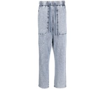 Straight-Leg-Jeans mit elastischem Bund