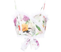 Cropped-Oberteil mit Blumenmuster