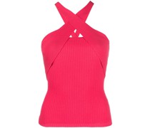 Neckholder-Top aus geripptem Strick