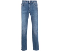 Slim-Fit-Jeans mit Logo-Patch