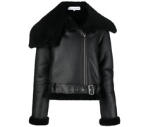 Bikerjacke mit Shearling-Besatz