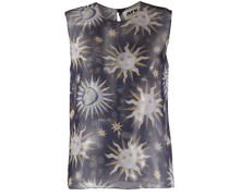 Leichte Bluse mit Sonnen-Print