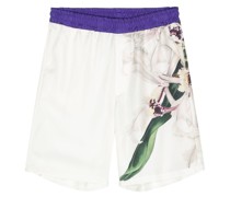 Shorts aus Seide mit Blumen-Print