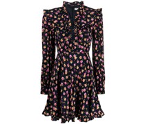 Seiden-Minikleid mit Blumen-Print