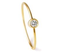 18kt One-Stone 02 Gelbgoldcreole mit Diamanten