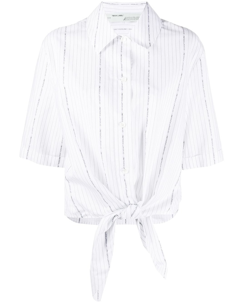 OFF-WHITE Damen Popeline-Hemd mit Knotendetail
