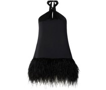 Neckholder-Minikleid mit Federn
