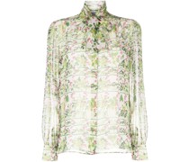 Seidenbluse mit Blumen-Print