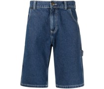 knee-length denim shorts