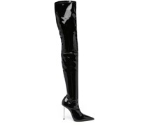 Overknee-Stiefel aus Lackleder