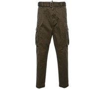tapered-leg cotton cargo trousers