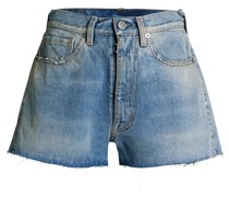 Jeans-Shorts mit offenem Saum