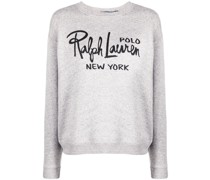 Meliertes Sweatshirt mit Logo-Print
