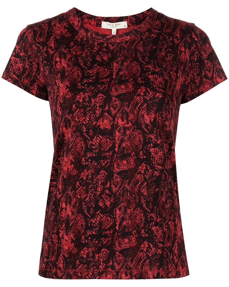 Rag & Bone Damen T-Shirt mit Schlangen-Print
