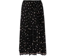 polka dot-print pleated midi skirt