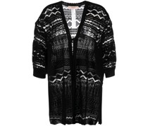 Cardigan mit Lochstrickmuster