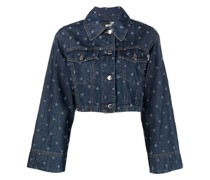 Ausgefranste Cropped-Jeansjacke