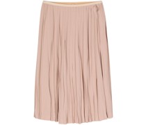 high-waisted pleated midi skirt