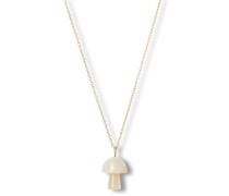 18kt Iqra Mushroom Gelbgoldhalskette mit Diamanten