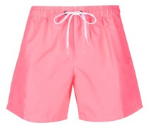 Gestreifte Badeshorts mit Logo-Patch
