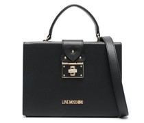 Eckige Handtasche mit Logo-Schild