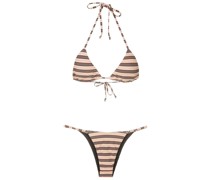 Gestreifter Neckholder-Bikini