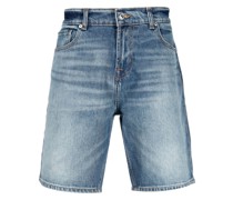 Jeans-Shorts mit Knitteroptik